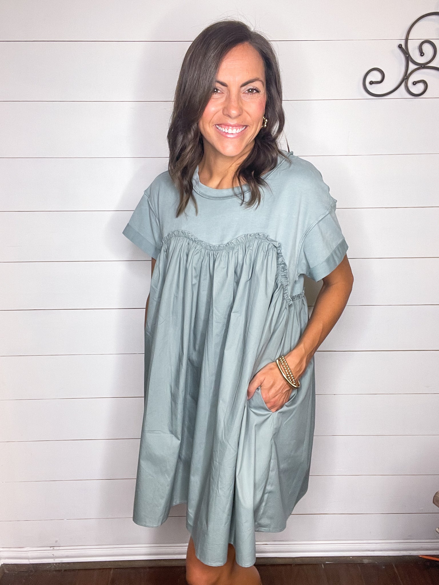 Poplin Flowy Dress